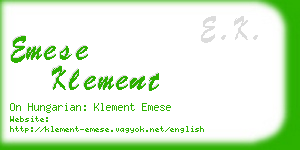 emese klement business card